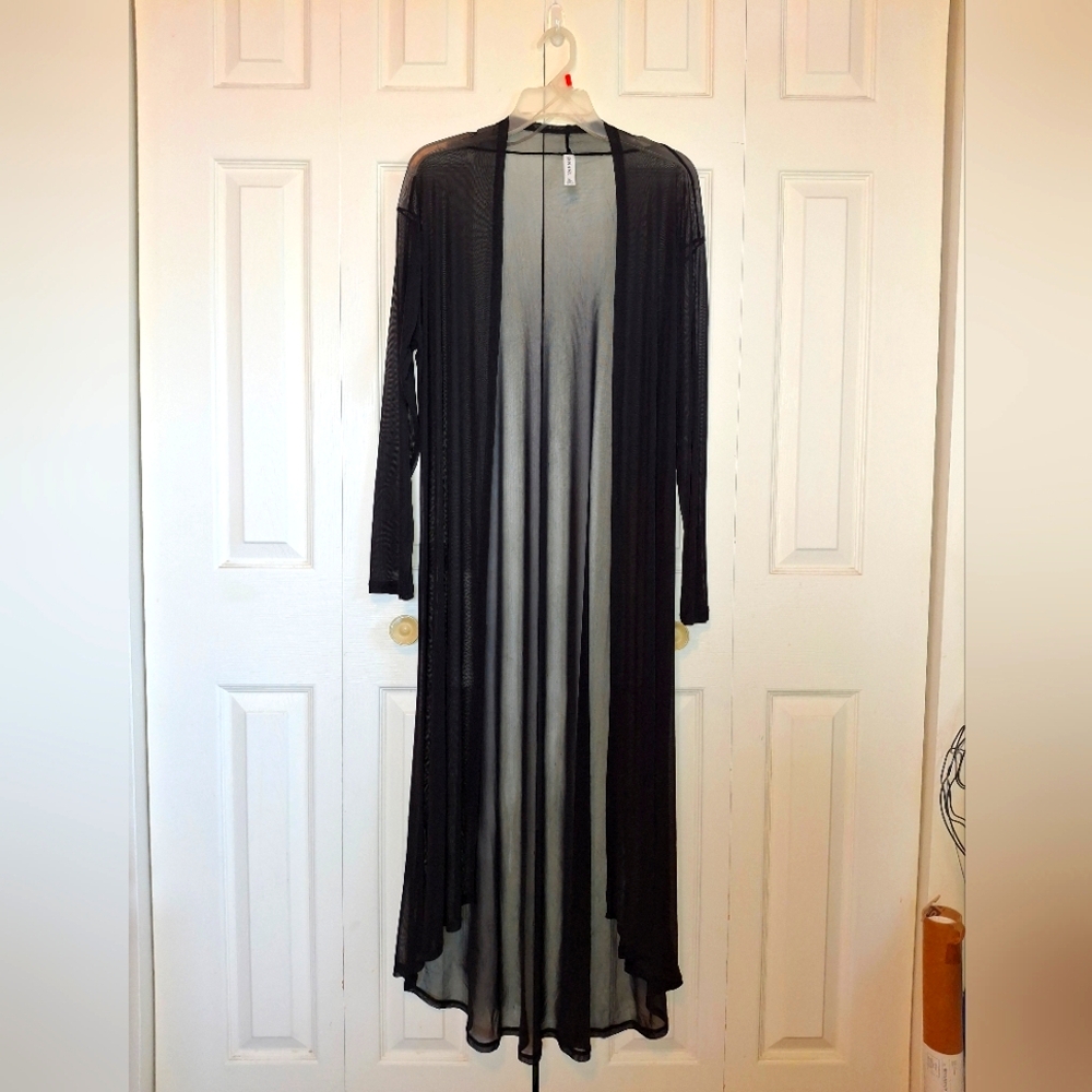 Zenana Sheer Black Duster